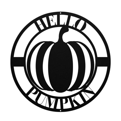 10148 - * Hello Pumpkin Circular Metal Wall Art