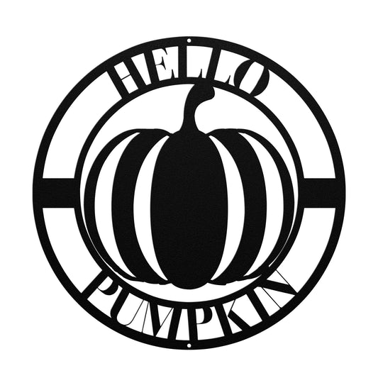 10148 - * Hello Pumpkin Circular Metal Wall Art