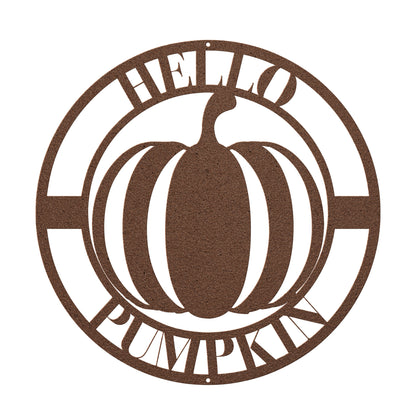 10148 - * Hello Pumpkin Circular Metal Wall Art