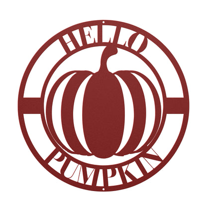 10148 - * Hello Pumpkin Circular Metal Wall Art