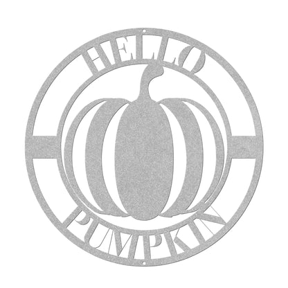 10148 - * Hello Pumpkin Circular Metal Wall Art