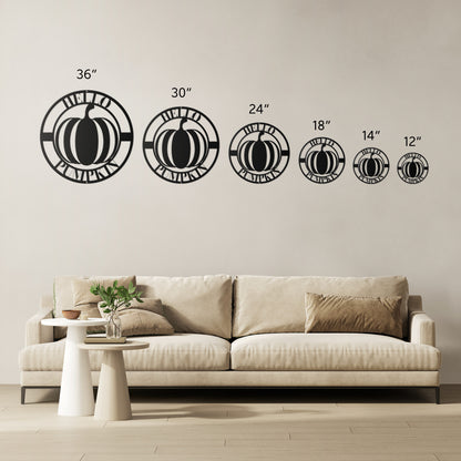 10148 - * Hello Pumpkin Circular Metal Wall Art