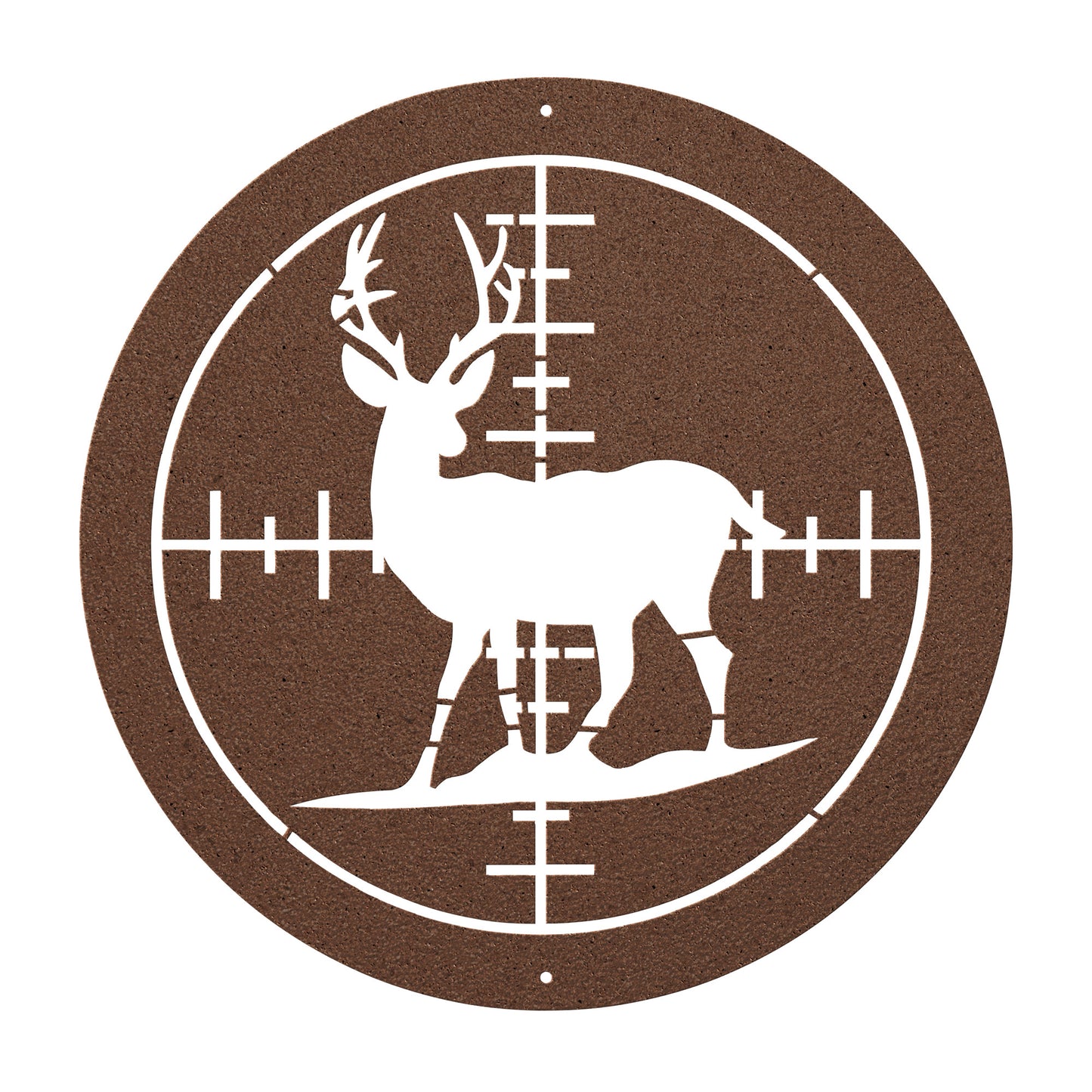 10093 - Hunting Deer Scope Circular Metal Sign