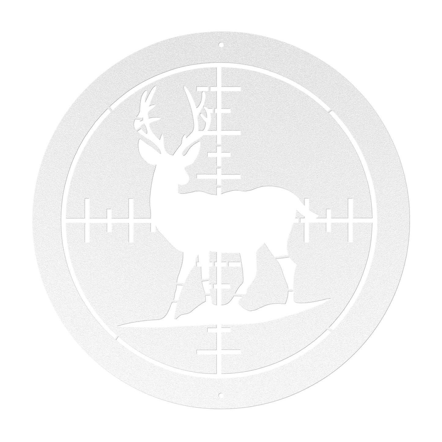 10093 - Hunting Deer Scope Circular Metal Sign