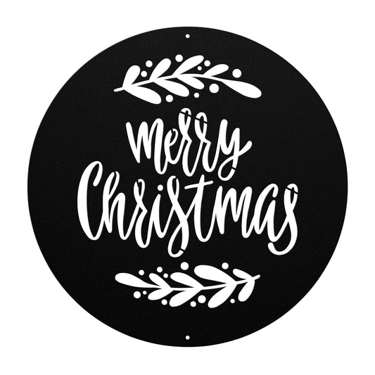 10144 - * Merry Christmas Circular Metal Sign