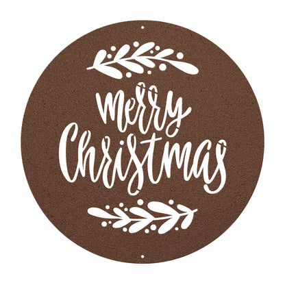 10144 - * Merry Christmas Circular Metal Sign
