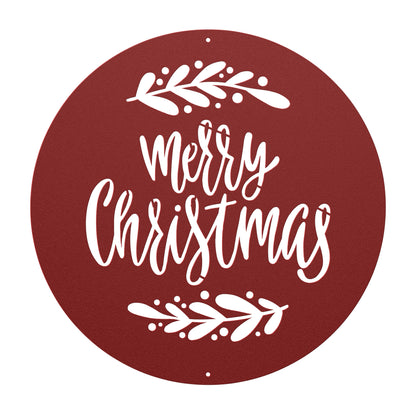 10144 - * Merry Christmas Circular Metal Sign