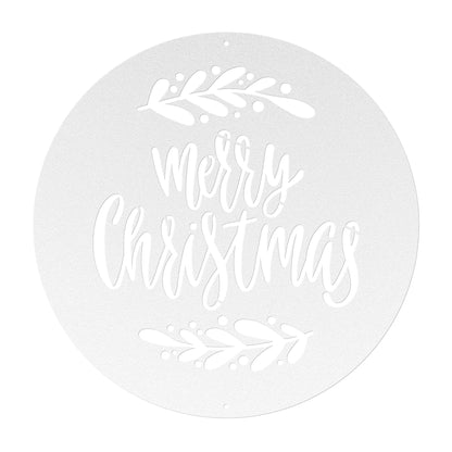 10144 - * Merry Christmas Circular Metal Sign