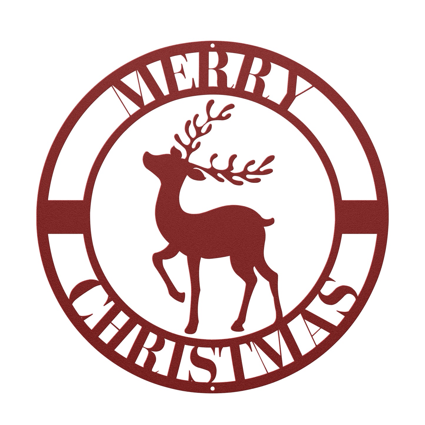 10143 - * Merry Christmas Circular Reindeer Metal Sign