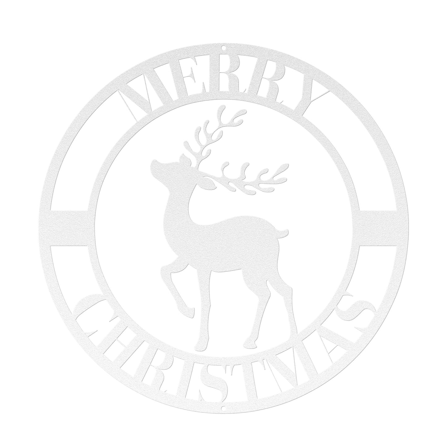 10143 - * Merry Christmas Circular Reindeer Metal Sign