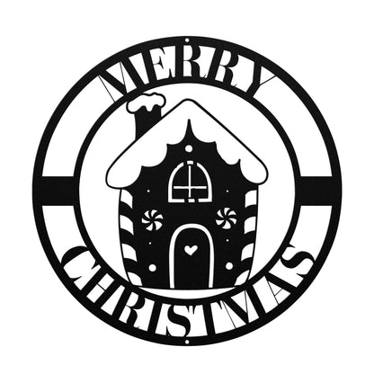 10140 - * Merry Christmas Gingerbread House Metal Sign