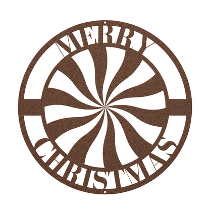10139 - * Merry Christmas Peppermint Metal Sign