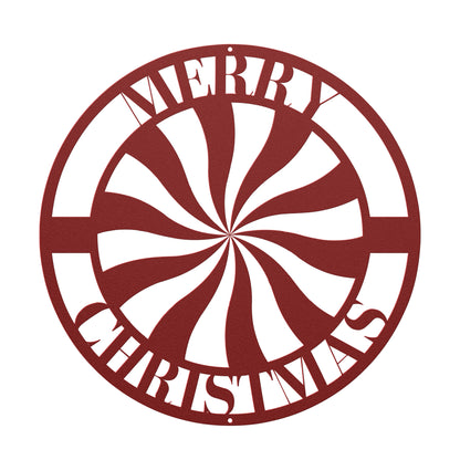 10139 - * Merry Christmas Peppermint Metal Sign