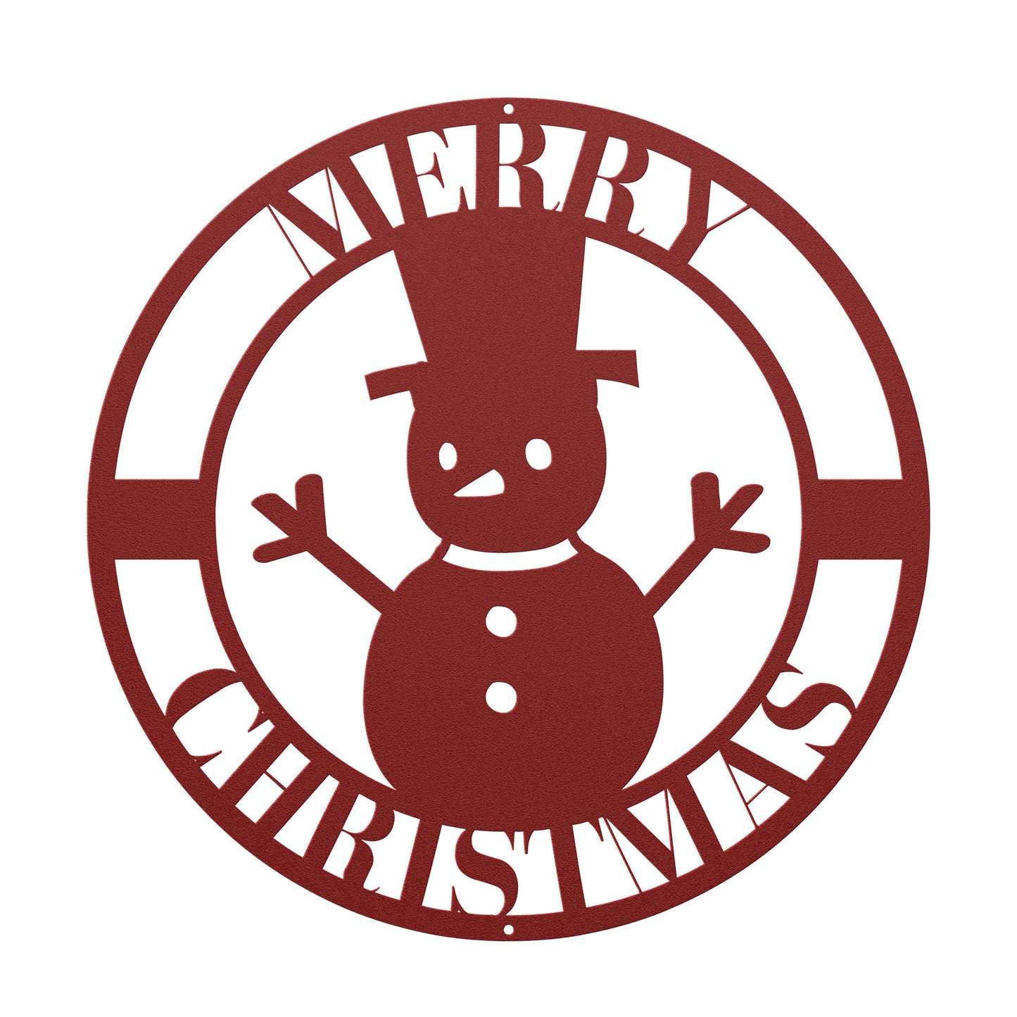 10090 - Merry Christmas Snowman Circular Sign