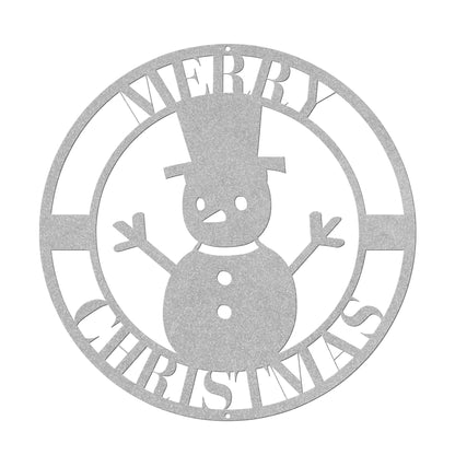 10090 - Merry Christmas Snowman Circular Sign
