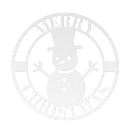 10090 - Merry Christmas Snowman Circular Sign