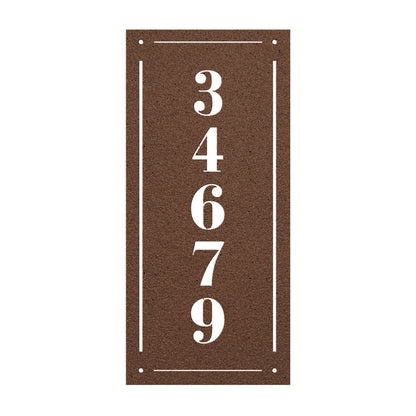 10087 - Modern Vertical Rectangular Address Sign