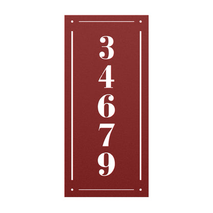 10087 - Modern Vertical Rectangular Address Sign