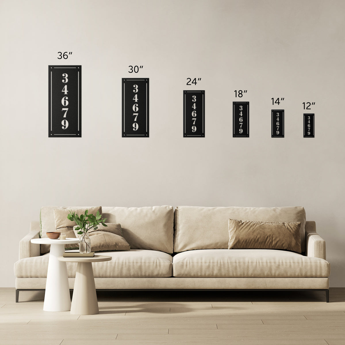 10087 - Modern Vertical Rectangular Address Sign