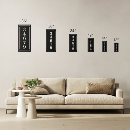 10087 - Modern Vertical Rectangular Address Sign