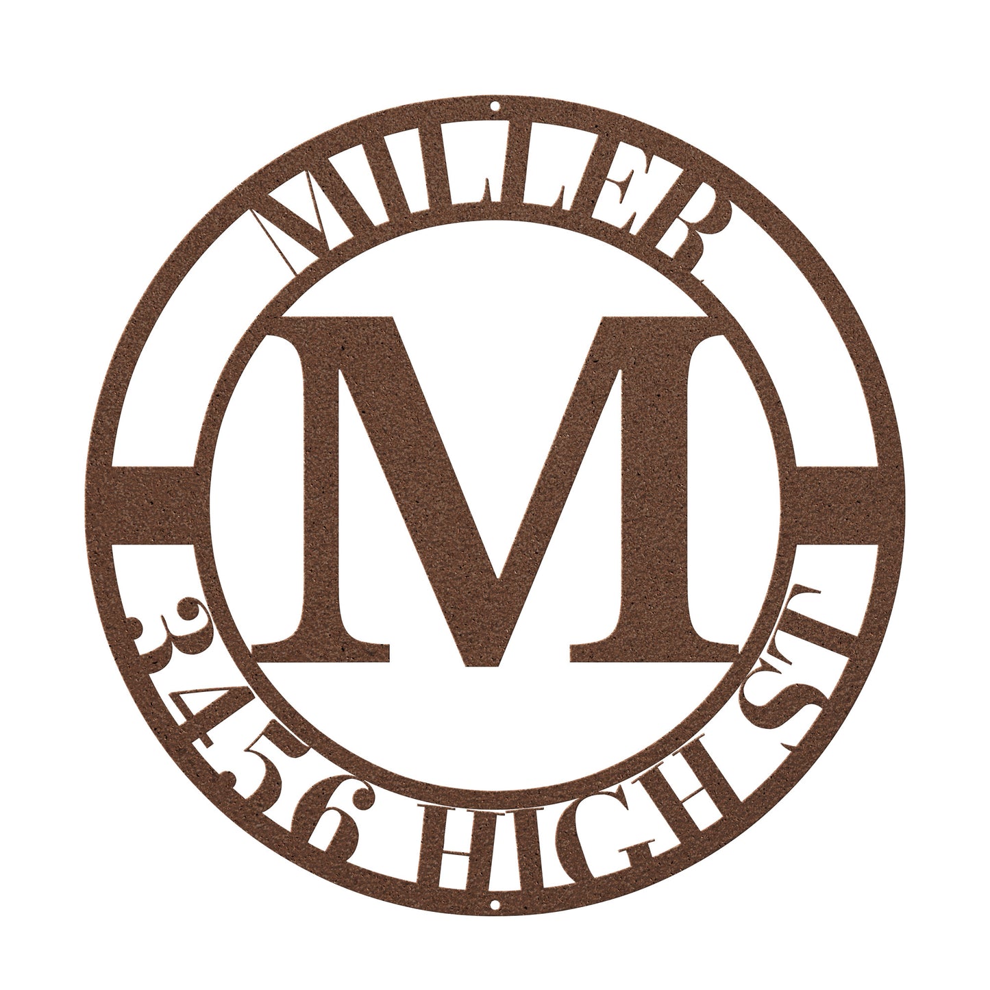 10086 - Monogram Custom Family Address Metal Sign