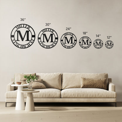 10086 - Monogram Custom Family Address Metal Sign