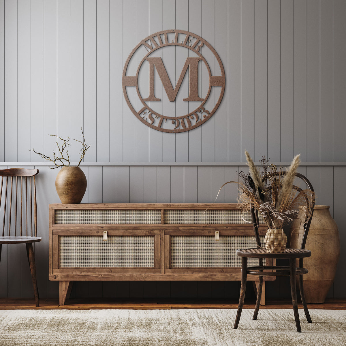 10137- * Monogram Custom Family Name Metal Sign