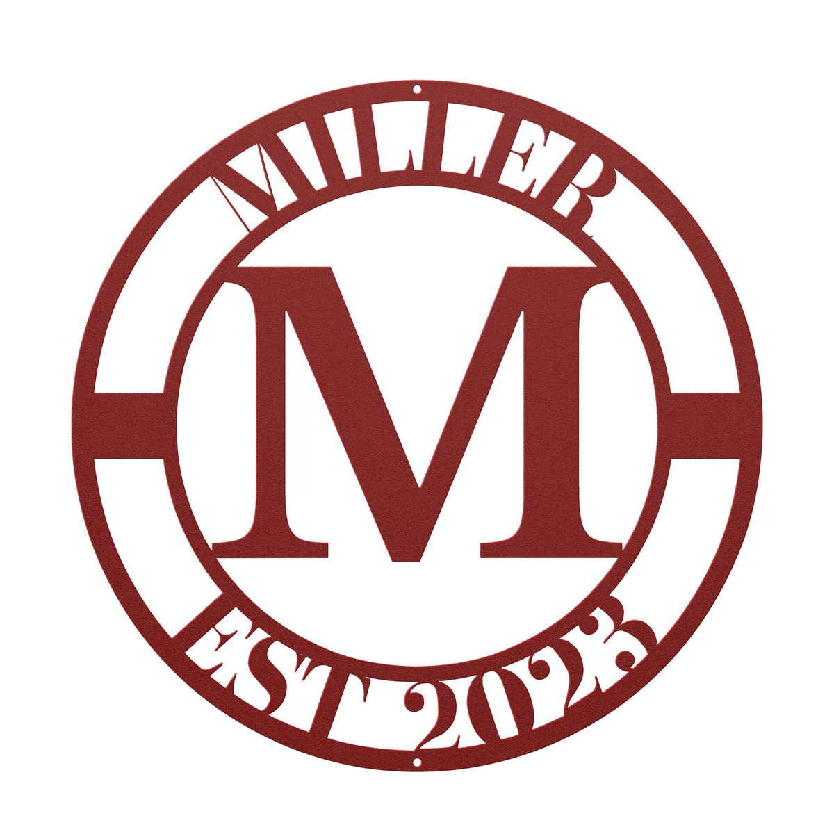10137- * Monogram Custom Family Name Metal Sign