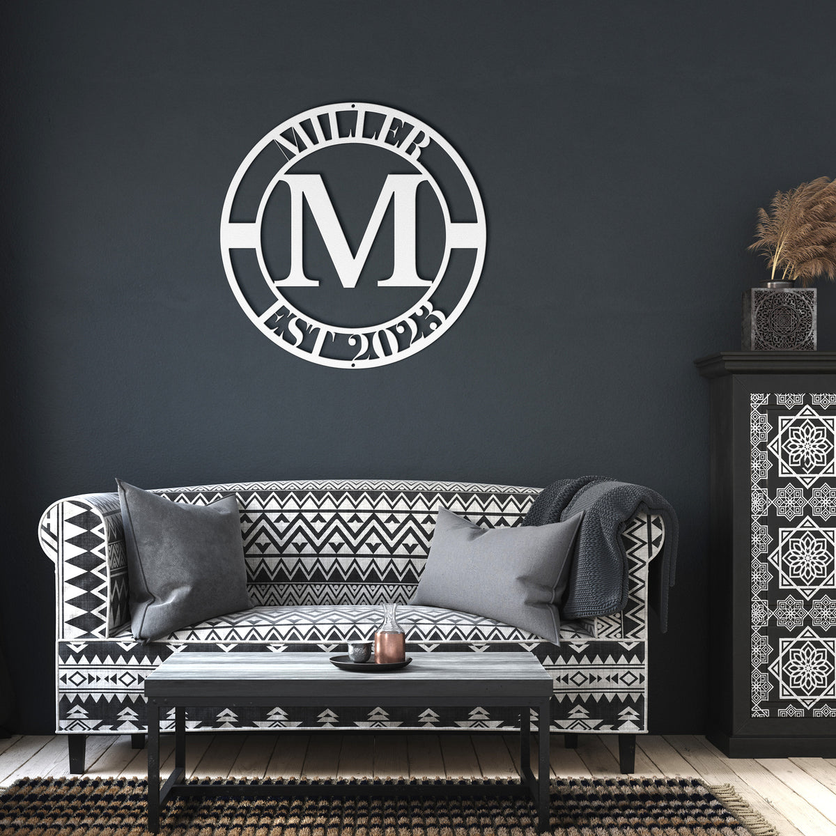10137- * Monogram Custom Family Name Metal Sign