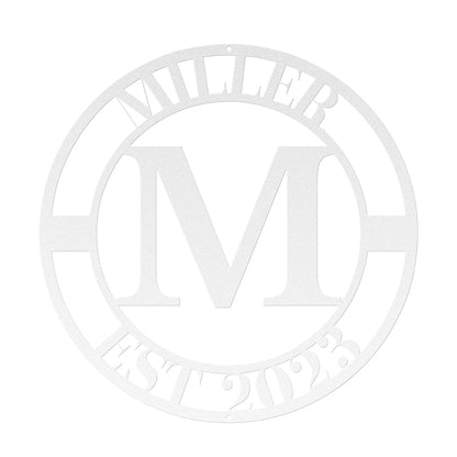 10137- * Monogram Custom Family Name Metal Sign