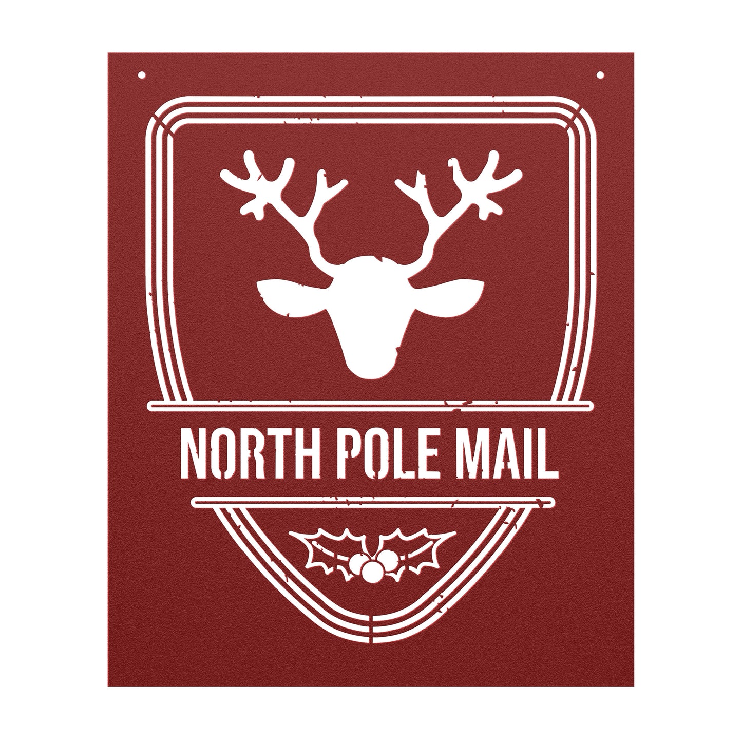 10085 - North Pole Mail Reindeer Metal Sign