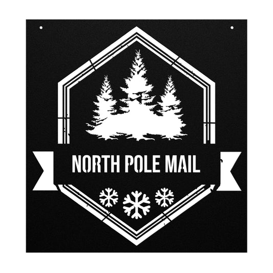 10084 - North Pole Mail Rustic Metal Sign