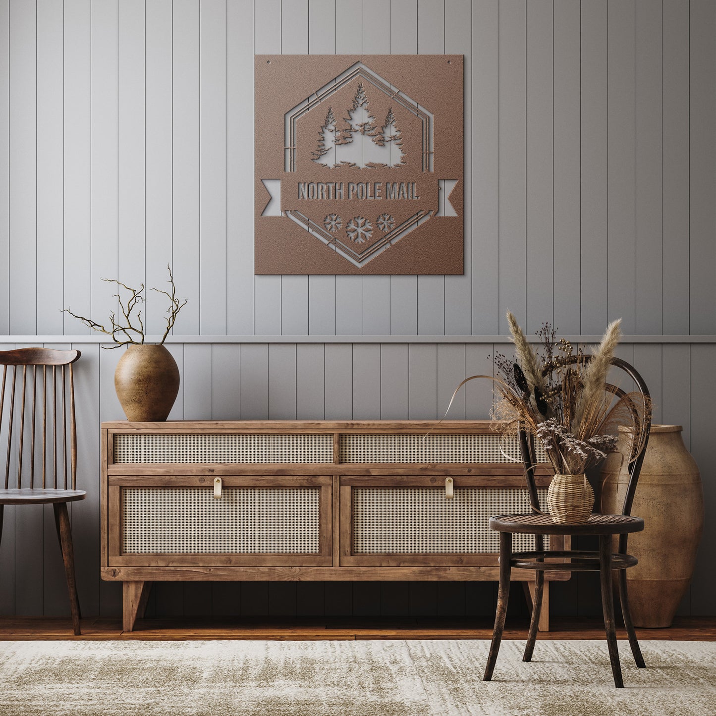 10084 - North Pole Mail Rustic Metal Sign