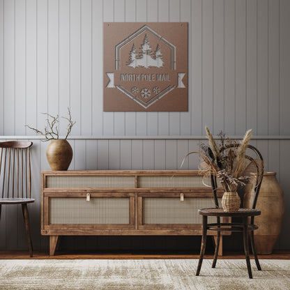 10084 - North Pole Mail Rustic Metal Sign