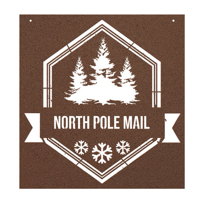 10084 - North Pole Mail Rustic Metal Sign