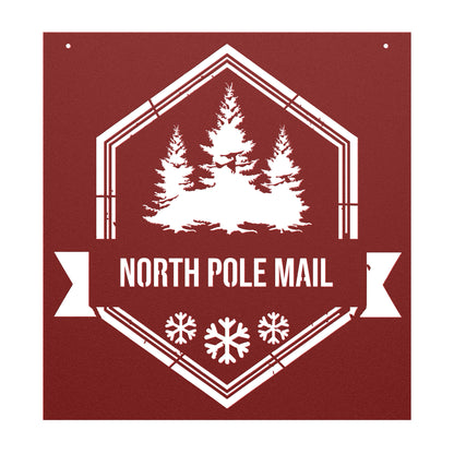 10084 - North Pole Mail Rustic Metal Sign