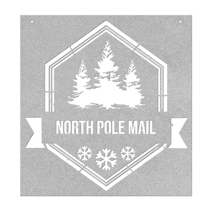 10084 - North Pole Mail Rustic Metal Sign