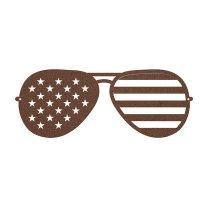 10083 - Patriotic American Flag Aviator Sunglasses Metal Decor