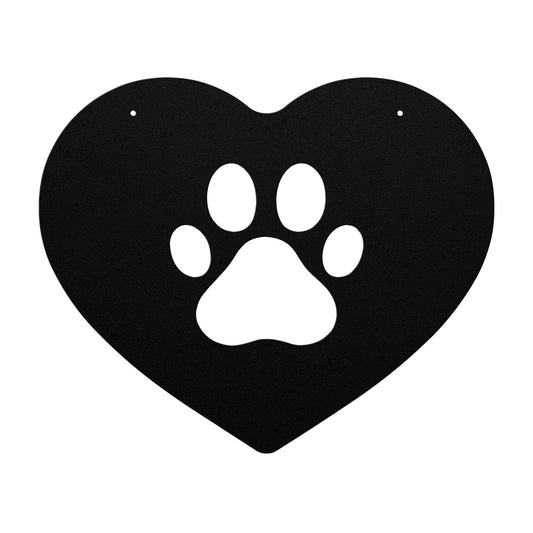 10082 - Paw Print Heart Metal Sign