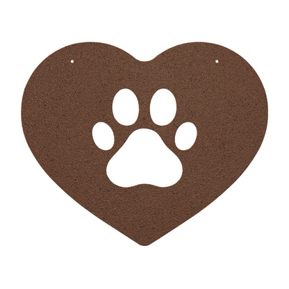10082 - Paw Print Heart Metal Sign