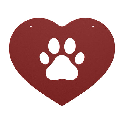 10082 - Paw Print Heart Metal Sign
