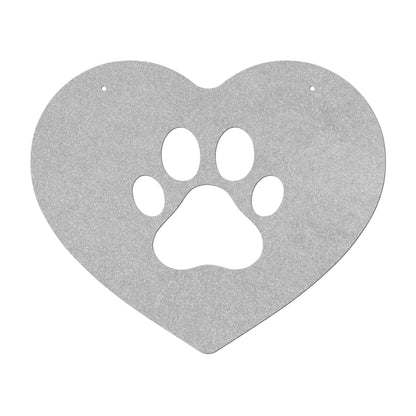 10082 - Paw Print Heart Metal Sign
