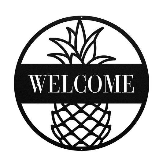 10080 - Pineapple Circular Welcome Sign