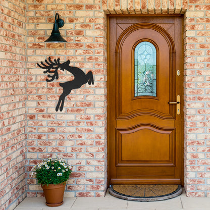 10078 - Prancing Reindeer Christmas Metal Sign