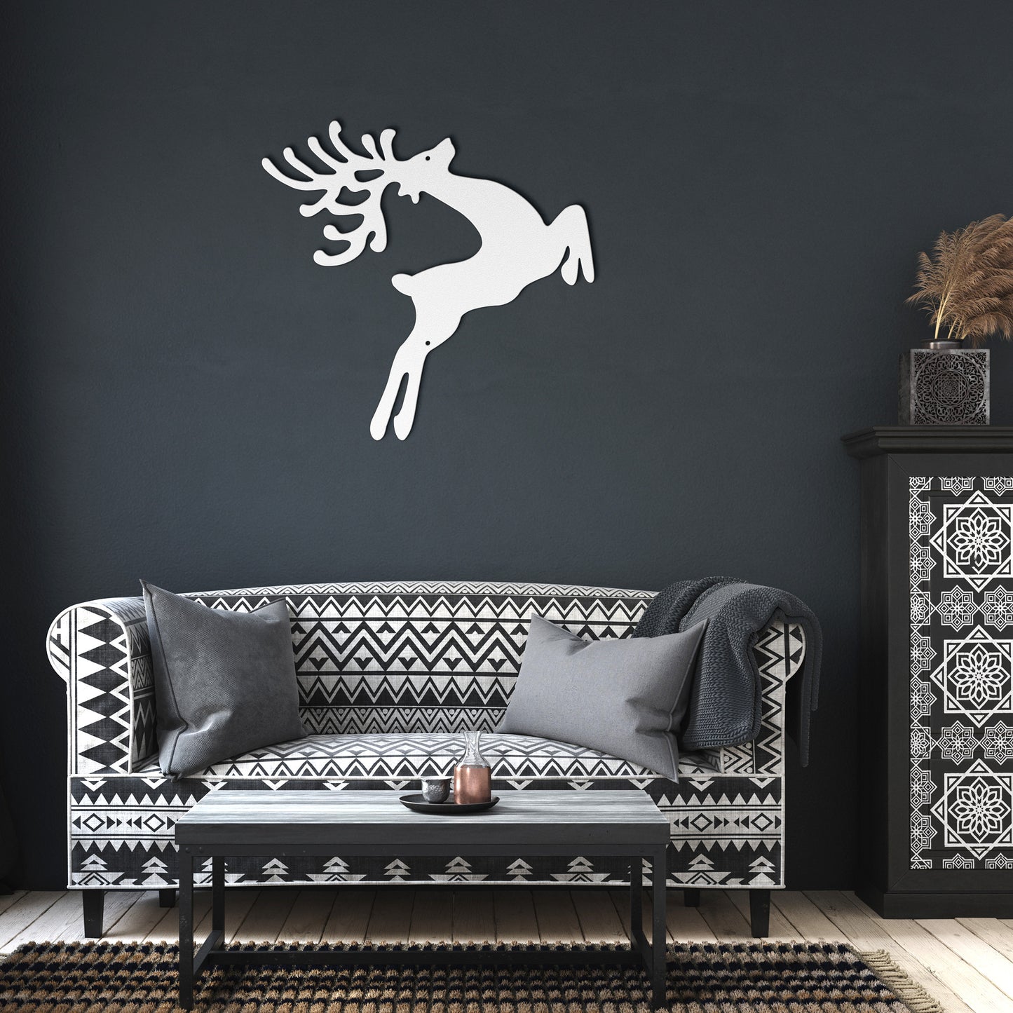 10078 - Prancing Reindeer Christmas Metal Sign