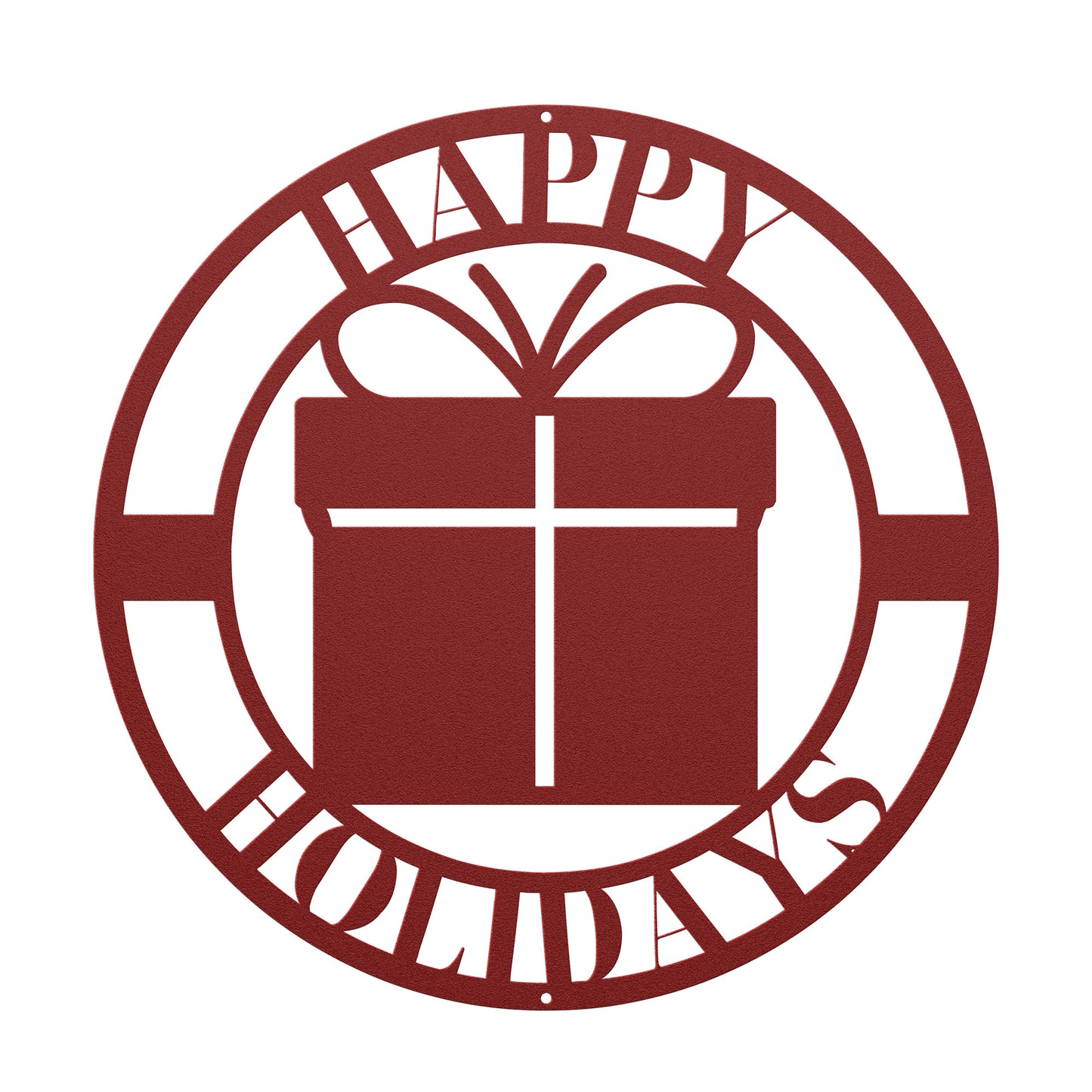 10150 - * Happy Holidays Gift/Present Circular Metal Sign