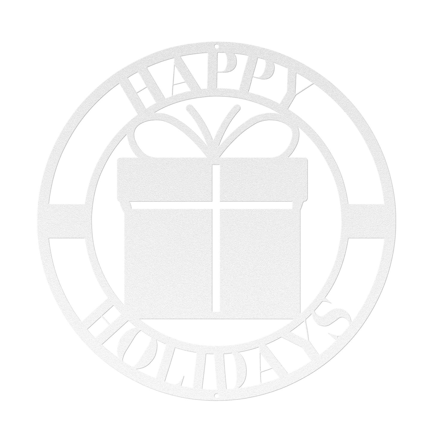 10150 - * Happy Holidays Gift/Present Circular Metal Sign