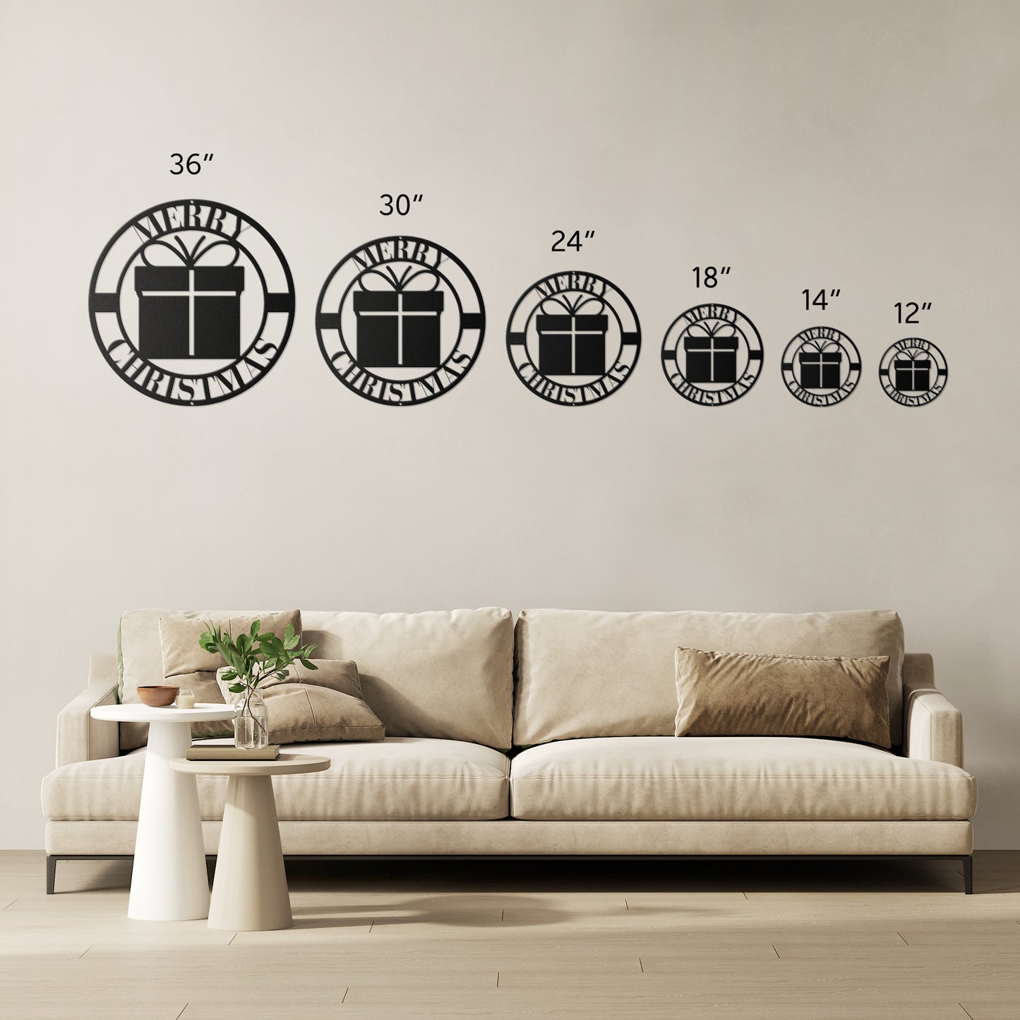 10141 - * Merry Christmas Gift/Present Circular Metal Sign