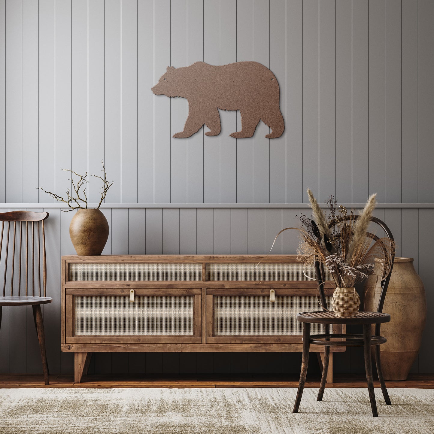 10072 - Rustic Bear Metal Wall Art