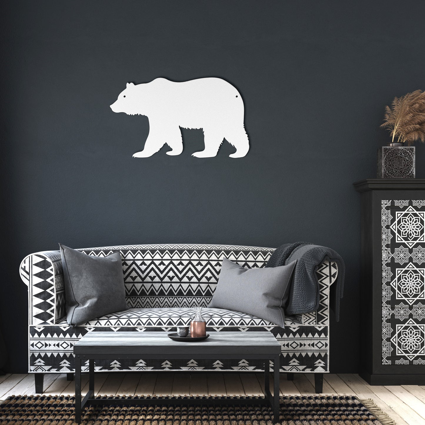 10072 - Rustic Bear Metal Wall Art